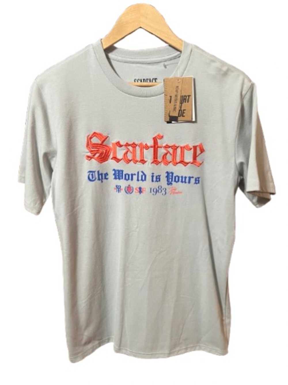 NWT Scarface "The World Is Yours" Mad Engine Graphic Tee - Light Gray Size Small